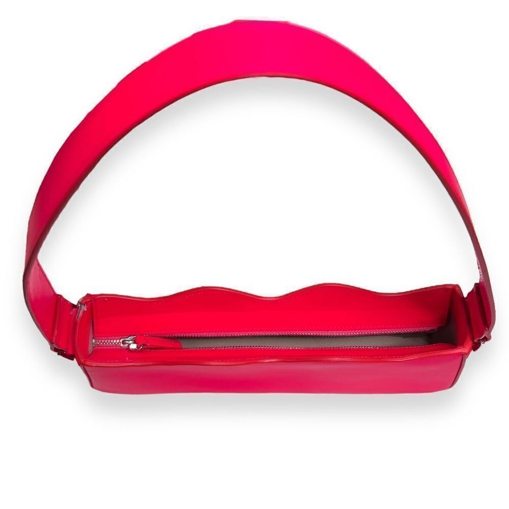 Mach and Mach Hot Pink Wave Baguette Leather Bag 100% Authentic - Picture 6 of 12